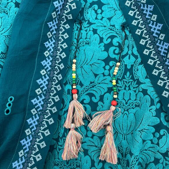 Johnny Was Bellamo Verona Kimono Jacket Embroidery Lakeside Blue Size S - Picture 11 of 12